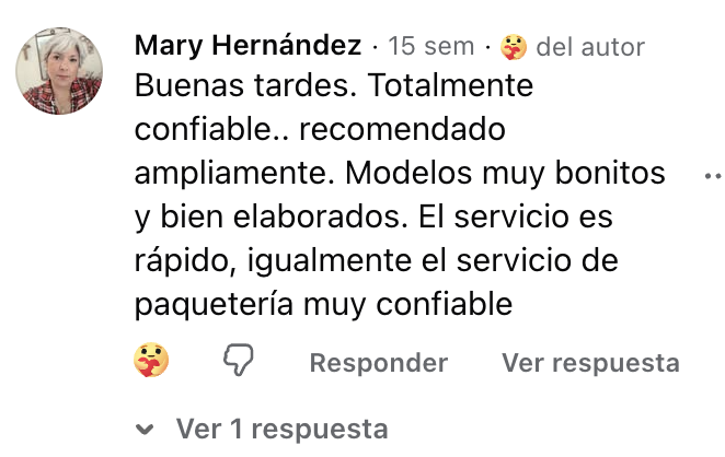 Reseña real de Facebook de Mary Hernández sobre ITERA Mayoreo